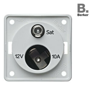 Berker Kombinovaná integro zásuvka 12 V a SAT bílá